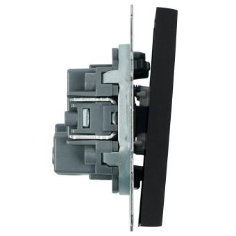 Выключатель 2-кл 10А С/У кнопочный Черный уголь Эмили