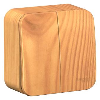 Выключатель 2-кл 10А О/У изолирующая пластина Ясень Blanca