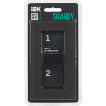 Рамка 2-я Стекло Графит Skandy