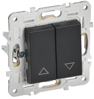 Выключатель 2-кл 10А С/У для жалюзи Черный Skandy