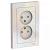 Розетка 2-м 16А С/У со шторками в сборе с рамкой Жемчуг AtlasDesign
