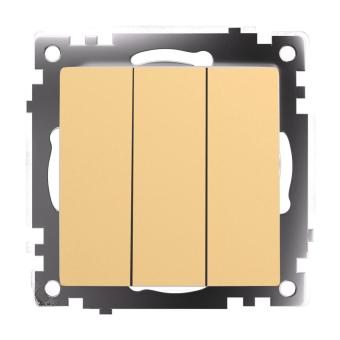 Выключатель 3-кл 10А С/У Золото Катрин