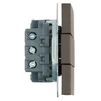 Выключатель 3-кл 10А С/У Антрацит Эмили