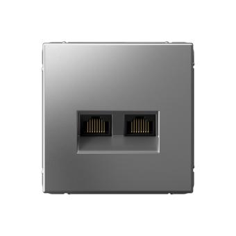 Розетка RJ45+RJ45 кат.6А С/У Сталь ArtGallery