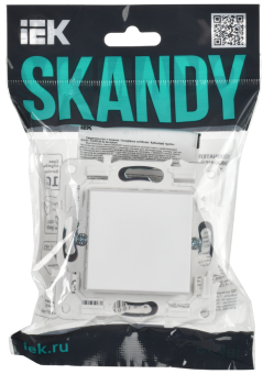 Переключатель 1-кл 10А C/У проходной Арктический белый Skandy