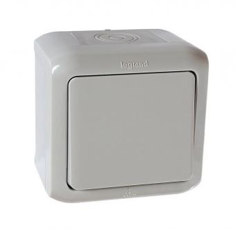 Выключатель 1кл 10А IP44 серый Legrand Quteo