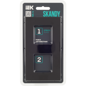 Рамка 2-я Стекло Черный Skandy