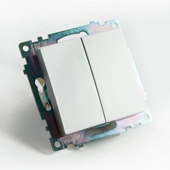 Переключатель 2-кл 10А С/У Серебро Катрин