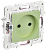 Розетка 1-м 10А С/У со шторками Мятный Skandy