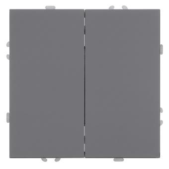 Переключатель 2-кл 10А С/У Платиново-серый Эмили