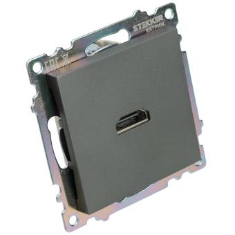 Розетка HDMI Графит Катрин