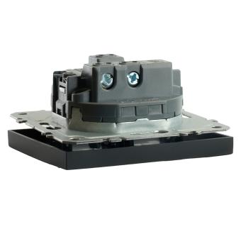 Переключатель 1-кл 10А С/У Черный уголь Эмили