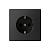 Розетка 1-м 16А С/У З/К со шторками Базальт ArtGallery