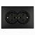 Розетка 2-м 16А С/У З/К со шторками Черный уголь Эмили