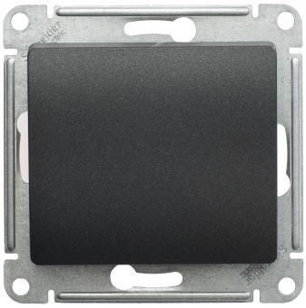 Выключатель 1-кл 10А С/У кнопочный Антрацит Glossa