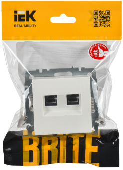 Розетка RJ45+RJ45 кат.6 С/У Белый Brite