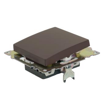 Переключатель 1-кл 10А С/У перекрестный Шоколад Катрин