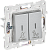 Выключатель 2-кл 10А С/У с индикатором для отелей Серебряный Skandy