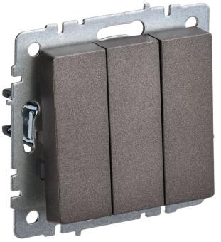 Выключатель 3-кл 10А С/У Бронза Brite