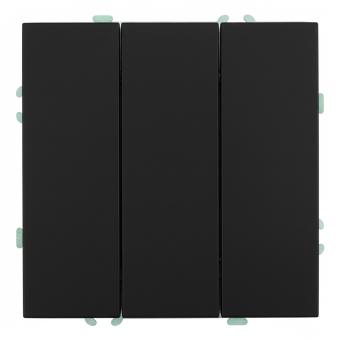 Выключатель 3-кл 10А С/У Черный уголь Эмили