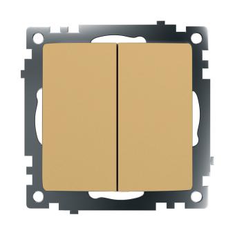 Выключатель 2-кл 10А С/У Золото Катрин
