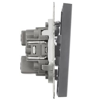 Выключатель 3-кл 10А С/У Платиново-серый Эмили