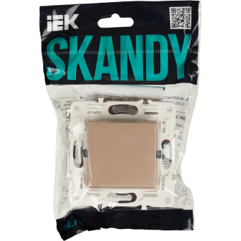 Переключатель 1-кл 10А С/У перекрестный Песочный Skandy