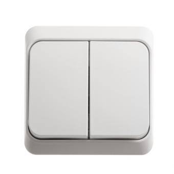 Выключатель 2-кл 10А О/У Белый Etude