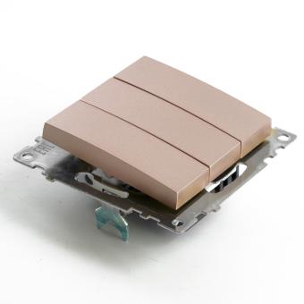 Выключатель 3-кл 10А С/У Шампань Катрин