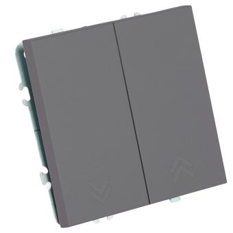 Переключатель 2-кл 10А С/У Самозажимные клеммы Платиново-серый Эмили