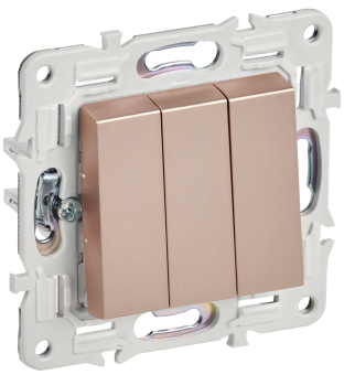 Выключатель 3-кл 10А С/У Песочный Skandy