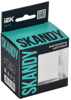 Выключатель карточный 30А С/У Арктический белый Skandy
