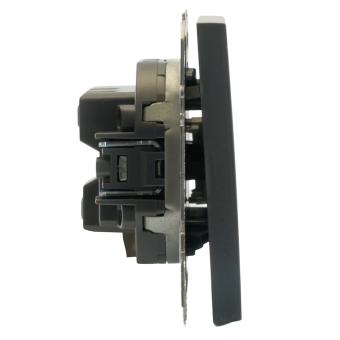 Переключатель 1-кл 10А С/У Черный уголь Эмили