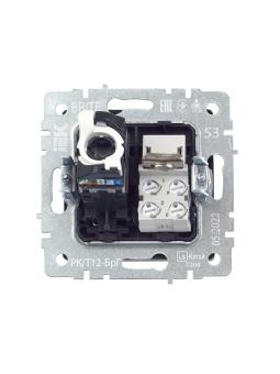 Розетка RJ11+RJ45 кат.5Е С/У Графит Brite
