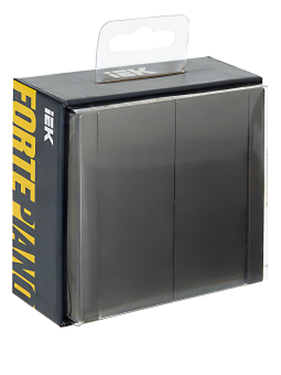 Выключатель 2-кл 10А С/У Сталь Forte&Piano