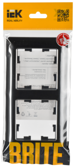 Рамка 2-я Хром Черный Brite