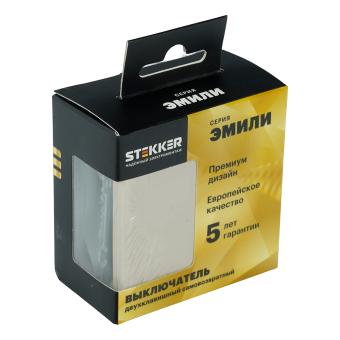 Выключатель 2-кл 10А С/У кнопочный Кашемир Эмили