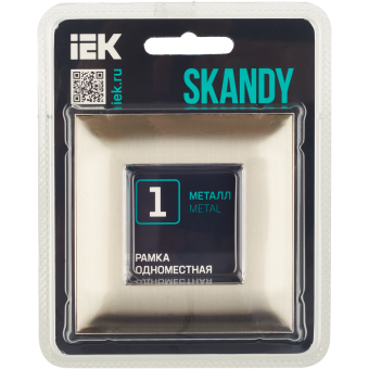 Рамка 1-м Металл Никель Skandy