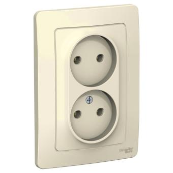 Розетка 2-м 16А С/У Молочный Blanca