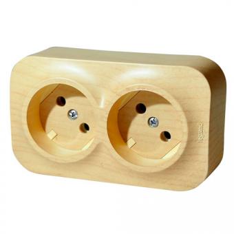 Розетка 2-я б/з Сосна Legrand Quteo