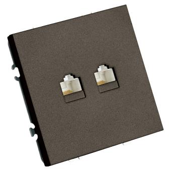 Розетка RJ45+RJ45 С/У Антрацит Эмили