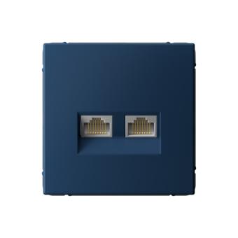 Розетка RJ45+RJ45 кат.6А С/У Аквамарин ArtGallery