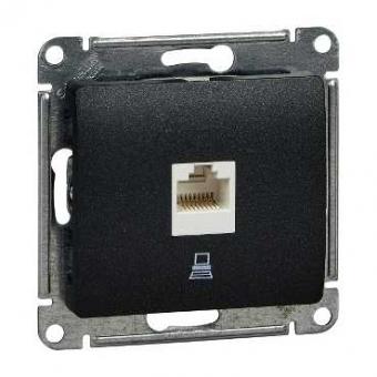 Розетка RJ45 кат.5Е С/У Антрацит Glossa
