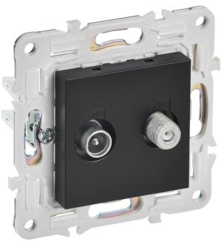 Розетка TV антенна + SAT С/У Черный Skandy