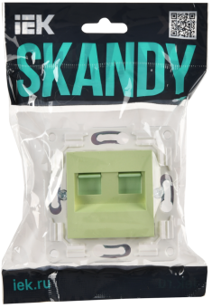 Розетка RJ45+RJ45 кат.5Е С/У Мятный Skandy