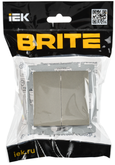 Переключатель 2-кл 10А перекрестный Шампань Brite