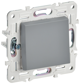 Выключатель 1-кл 10А С/У кнопочный Серый Skandy