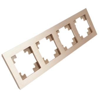 Рамка 4-я металл Шампань Катрин