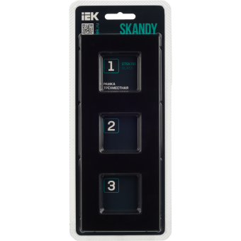 Рамка 3-я Стекло Черный Skandy