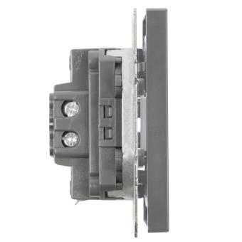 Переключатель 1-кл 10А С/У Платиново-серый Эмили